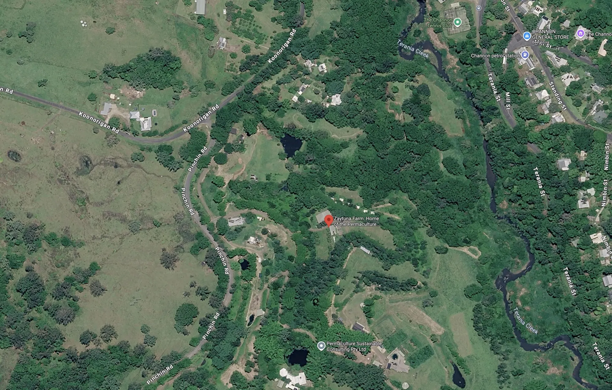 Satellite map of Zaytuna Farm and the surrounding area